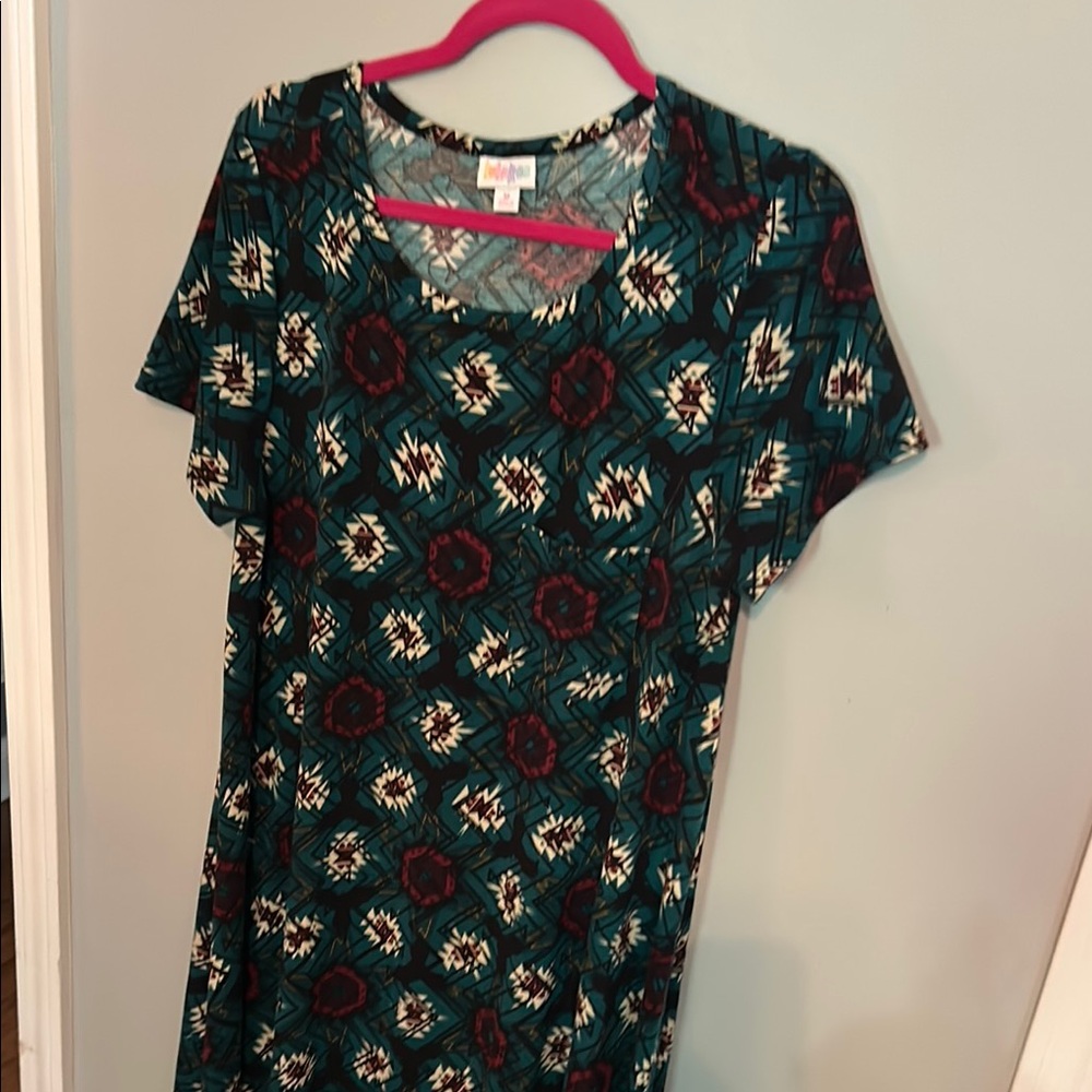 LulaRoe Carly Colorful Geometric Pattern Dress